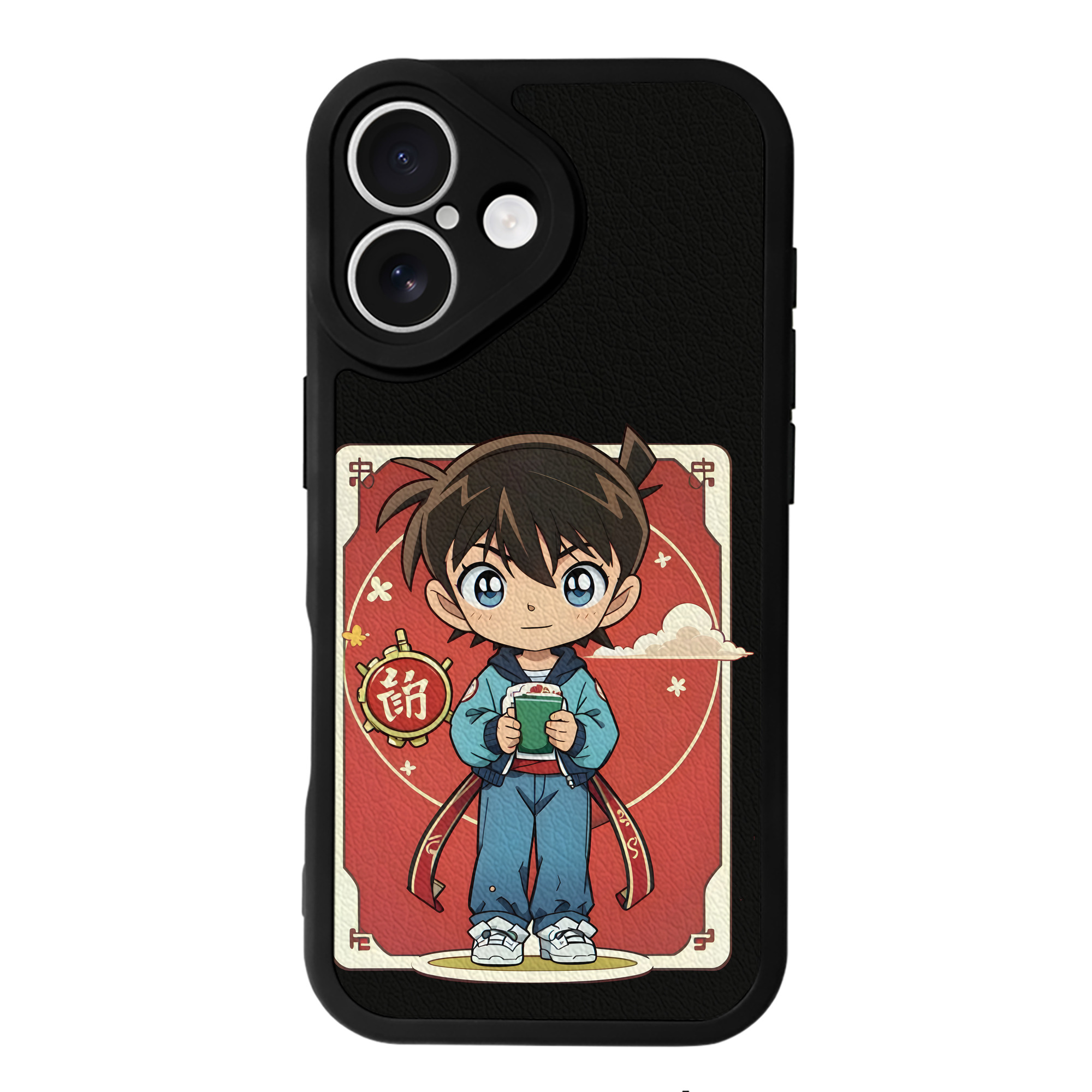 （画像用） 名探偵コナン 江戸川 コナン Detective Conan Conan Edogawa 【iPhone 16シリーズ対応】シリコンスマホケース（レザー調） 材質：シリコン